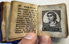 Miniature thumb Bible History 1850 juvenile scarce leather book w/ 19 woodcuts