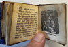 Miniature thumb Bible History 1850 juvenile scarce leather book w/ 19 woodcuts