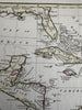 West Indies Caribbean East West Florida New Spain Cuba 1794 Wilkinson scarce map