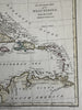 West Indies Caribbean East West Florida New Spain Cuba 1794 Wilkinson scarce map