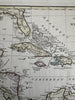West Indies Caribbean East West Florida New Spain Cuba 1794 Wilkinson scarce map