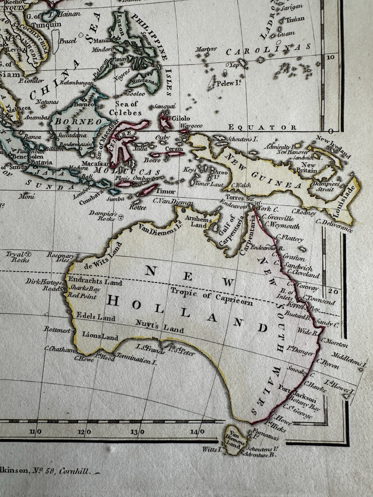 Asia New Holland Arabia Tibet Hindoostan Persia China 1800 Wilkinson scarce map