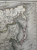 Asia Hindoostan China Siam Annam 1848 Chambers hand color map Gellatly engraved