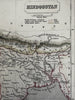 Hindoostan India Nepal Punjab 1848 Chambers hand color map Gellatly engraved