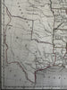 Texas independent Republic Territorial U.S. c.1848 Chambers hand color map