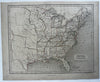 Texas independent Republic Territorial U.S. c.1848 Chambers hand color map