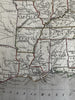 Texas independent Republic Territorial U.S. c.1848 Chambers hand color map