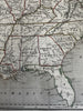 Texas independent Republic Territorial U.S. c.1848 Chambers hand color map