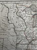 Texas independent Republic Territorial U.S. c.1848 Chambers hand color map