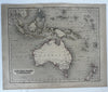 Australia Australasia Eat India islands New Zealand 1848 Chambers engraved map