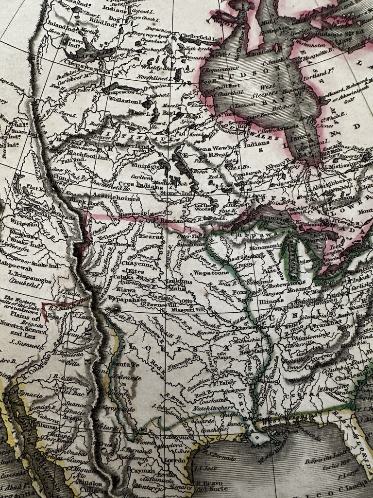 North America New Albion Louisiana Territory 1817 Arrowsmith Hall engraved map