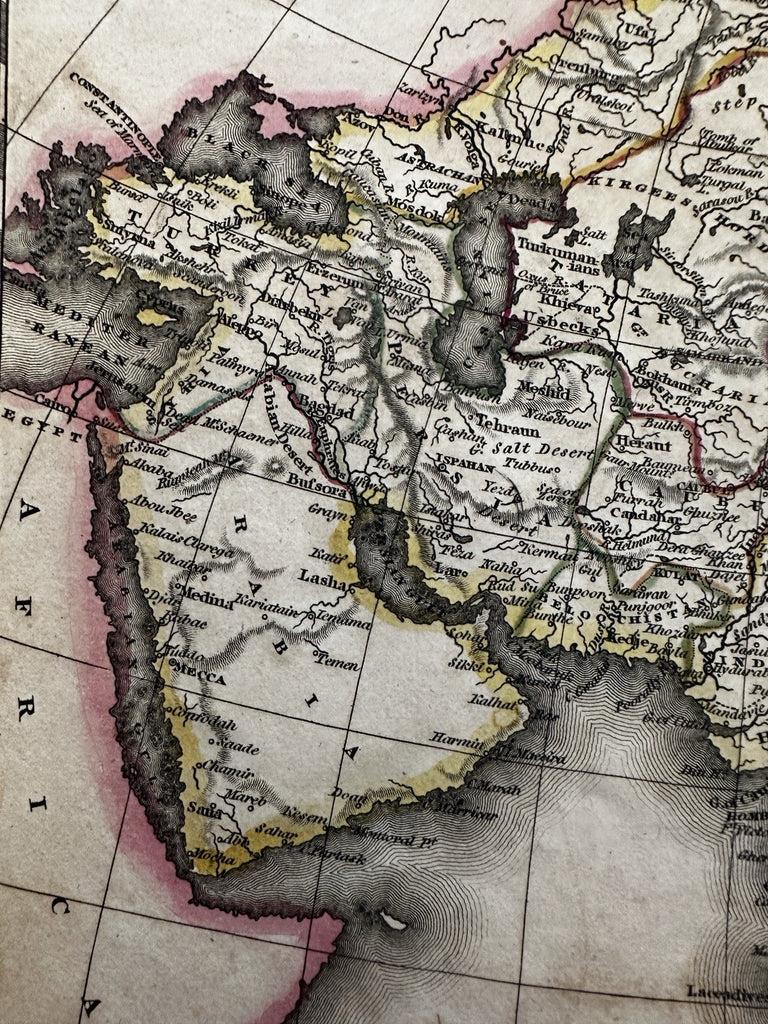 Asia Arabia to Korea China Tartary India 1817 Arrowsmith & Hall engraved map