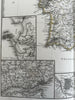 Spain in four sheets huge 1861 detailed Stulpnagel engraved color Stieler map