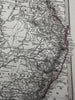 Australia continent early dates details 1870 Petermann engraved hand color map