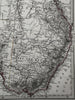 Australia continent early dates details 1870 Petermann engraved hand color map