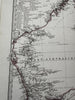 Australia continent early dates details 1870 Petermann engraved hand color map