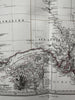Australia continent early dates details 1870 Petermann engraved hand color map
