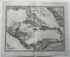 West Indies Caribbean 1870 Berghaus Stieler engraved hand color map