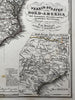 United States Texas German colony 1870 Stulpnage Stieler engraved color map