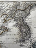 China Korea Japan Canton & Shanghai insets 1870 Petermann Stieler engraved map