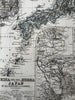 China Korea Japan Canton & Shanghai insets 1870 Petermann Stieler engraved map