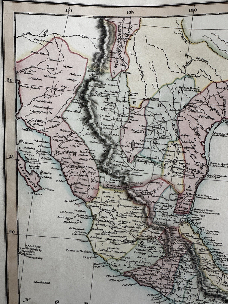 Mexico West Indies Central America 1820 C. Smith scarce gorgeous folio map