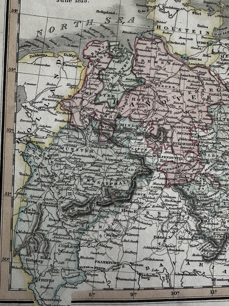 Prussian Dominions 1815 Treaty Vienna 1820 C. Smith scarce gorgeous folio map