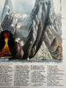 World Mountain heights comparison chart c.1850 Reynolds hand colored rare print
