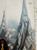 World Mountain heights comparison chart c.1850 Reynolds hand colored rare print