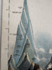 World Mountain heights comparison chart c.1850 Reynolds hand colored rare print
