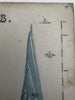 World Mountain heights comparison chart c.1850 Reynolds hand colored rare print