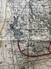 Bangor & Arrostook RR Maine Hunting & Fishing map c.1920 large detailed color