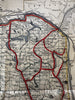 Bangor & Arrostook RR Maine Hunting & Fishing map c.1920 large detailed color