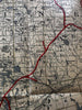 Bangor & Arrostook RR Maine Hunting & Fishing map c.1920 large detailed color