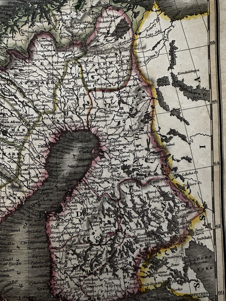 Norway Sweden Denmark 1817 Arrowsmith & Hall engraved hand colored scarce map