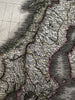 Norway Sweden Denmark 1817 Arrowsmith & Hall engraved hand colored scarce map