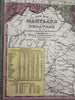 Maryland & Delaware states 1855 Cowperthwait map county slave population shown
