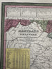 Maryland & Delaware states 1855 Cowperthwait map county slave population shown