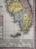 Florida state Pensacola St. Augustine Tallahassee 1855 Cowperthwait lovely map