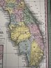 Florida state Pensacola St. Augustine Tallahassee 1855 Cowperthwait lovely map