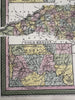 North Carolina state Gold Region inset canals boats 1855 Cowperthwait lovely map