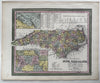 North Carolina state Gold Region inset canals boats 1855 Cowperthwait lovely map