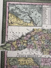 North Carolina state Gold Region inset canals boats 1855 Cowperthwait lovely map