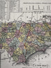 North Carolina state Gold Region inset canals boats 1855 Cowperthwait lovely map