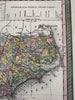 North Carolina state Gold Region inset canals boats 1855 Cowperthwait lovely map