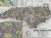 North Carolina state Gold Region inset canals boats 1855 Cowperthwait lovely map