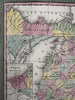 Michigan state early RR lines canals 1850-5 Cowperthwait lovely hand colored map