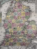 Michigan state early RR lines canals 1850-5 Cowperthwait lovely hand colored map