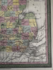 Michigan state early RR lines canals 1850-5 Cowperthwait lovely hand colored map