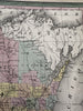 Wisconsin state early RR lines canals 1850-5 Cowperthwait hand colored map